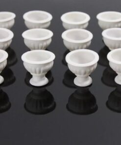 White Elegant Vase - Pot - Flowerbed (2pcs) - Image 2