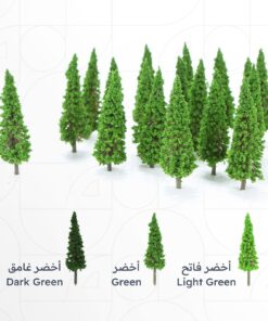Long Thin Green Trees 6.5 cm (2 pcs)