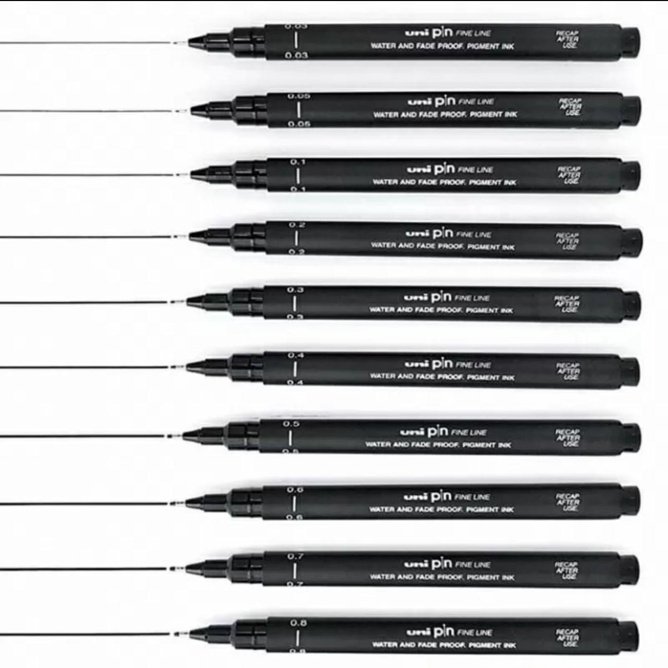 Uni Pin Black Drawing Pen Croco