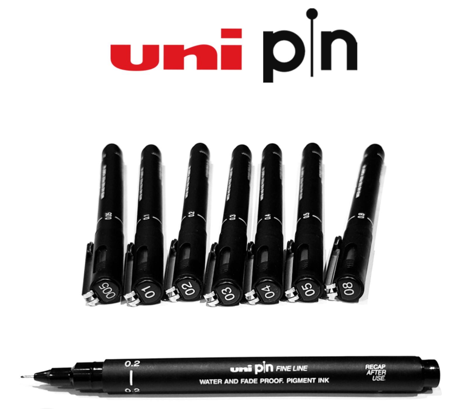 Uni Pin Black Drawing Pen Croco
