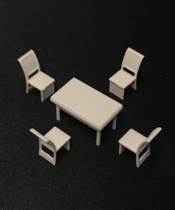 Alternative view of Dining Set (4 Chairs + Table) 1:50