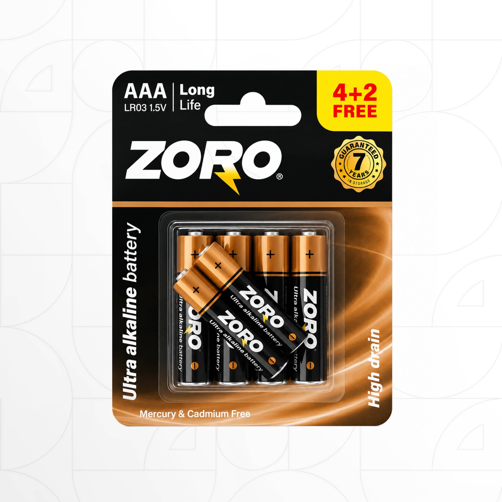 بطارية قلوية فائقة Ultra Alkaline Battery AAA LR03 1.5V (6pcs Pack)