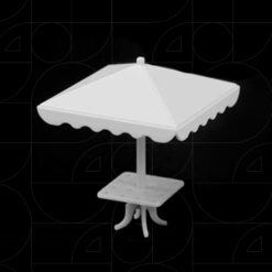 Outdoor White Umbrella Table