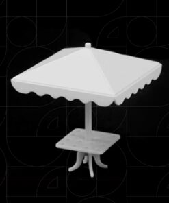 Outdoor White Umbrella Table