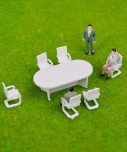 Alternative view of Meeting Room Table & 6 Chairs Set - Scale 1:50