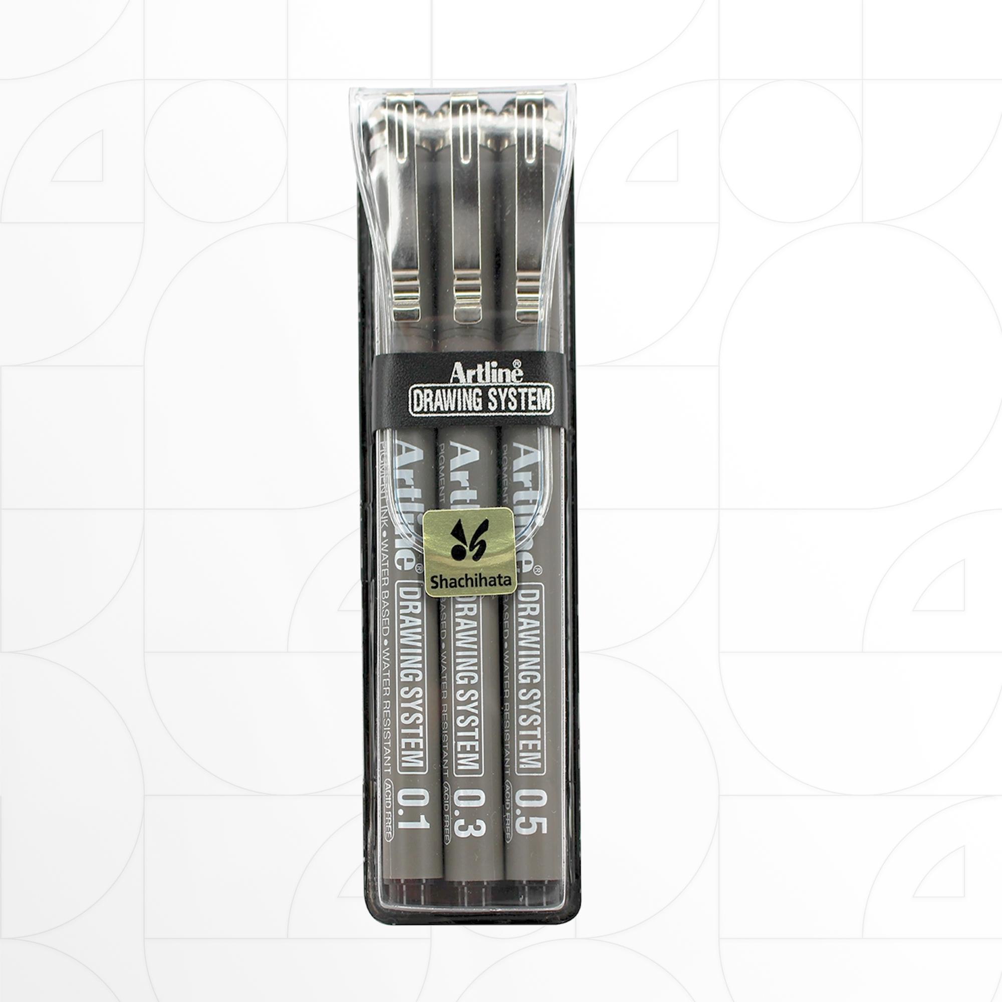 Artline Drawing System Black Pens (3pcs Set)