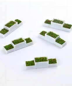 Flower Bed Bushes Box White (2pcs Set)