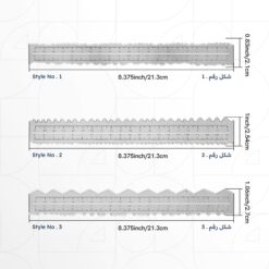 Alternative view of مجموعة 3 حبات مسطرة تمزيق أطراف الورق Wavy Edge Paper Tearing Ruler 3pcs Set