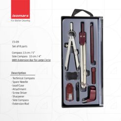 isomars Technical Drawing Compass (Set of 8 Parts)
