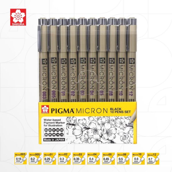 PIGMA MICRON Black 10 Pens Set