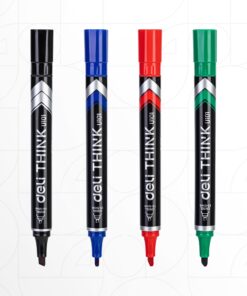 Alternative view of deli Think Permanent Marker Chisel Pens Set 4-Colors