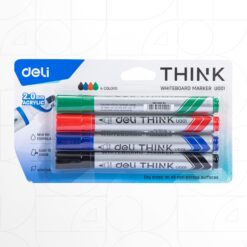 deli Whitboard Marker Bullet Pens أقلام سبورة رأس مدبب Set 4-Colors