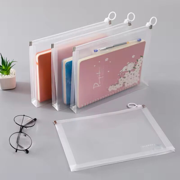 Plastic Zipper bag ملف حقيبة مع سحاب A5