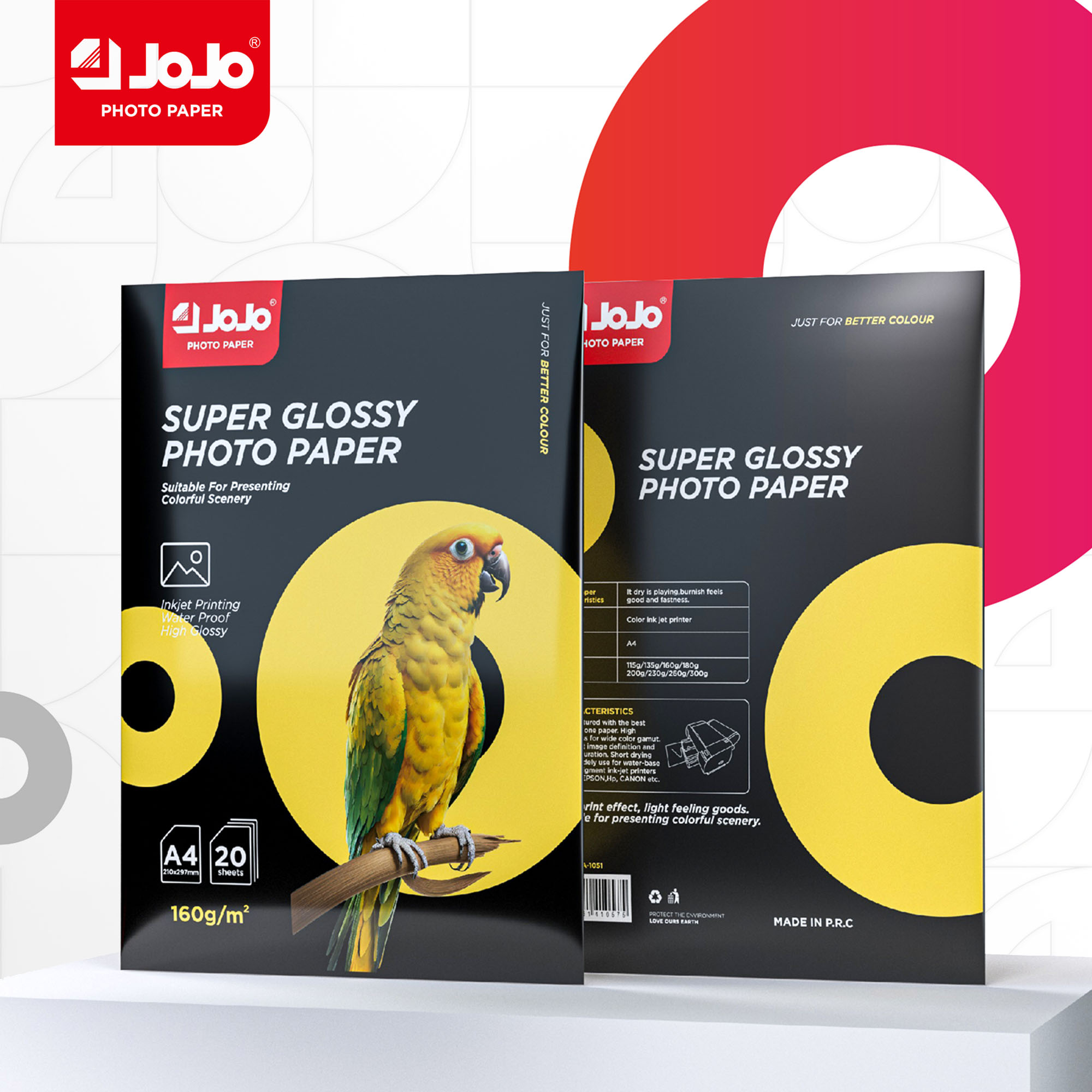 JoJo Glossy Photo Paper 160 g/m² ورق جوجو لامع جهة واحدة A4