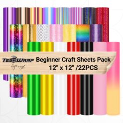 مجموعة الفينيل اللاصق المتنوعة TeckWrap Beginner Craft Vinyl Sheets Pack 22pcs