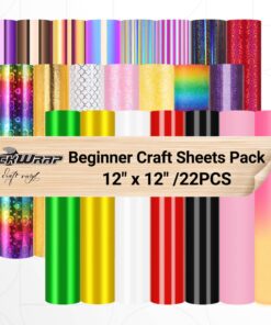 مجموعة الفينيل اللاصق المتنوعة TeckWrap Beginner Craft Vinyl Sheets Pack 22pcs