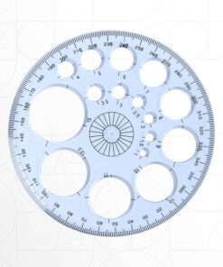 منقلة 360° درجة Circle Protractor with 16 Circles