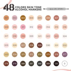 Alternative view of مجموعة 48 لون ماركر ألوان البشرة Arrtx OROS 48pcs Alcohol Markers Skin Tone Colors Dual-Tip