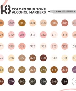 Alternative view of مجموعة 48 لون ماركر ألوان البشرة Arrtx OROS 48pcs Alcohol Markers Skin Tone Colors Dual-Tip