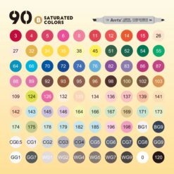 Alternative view of مجموعة 90 لون ماركر Arrtx OROS 90pcs Alcohol Markers Dual-Tip