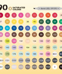 Alternative view of مجموعة 90 لون ماركر Arrtx OROS 90pcs Alcohol Markers Dual-Tip
